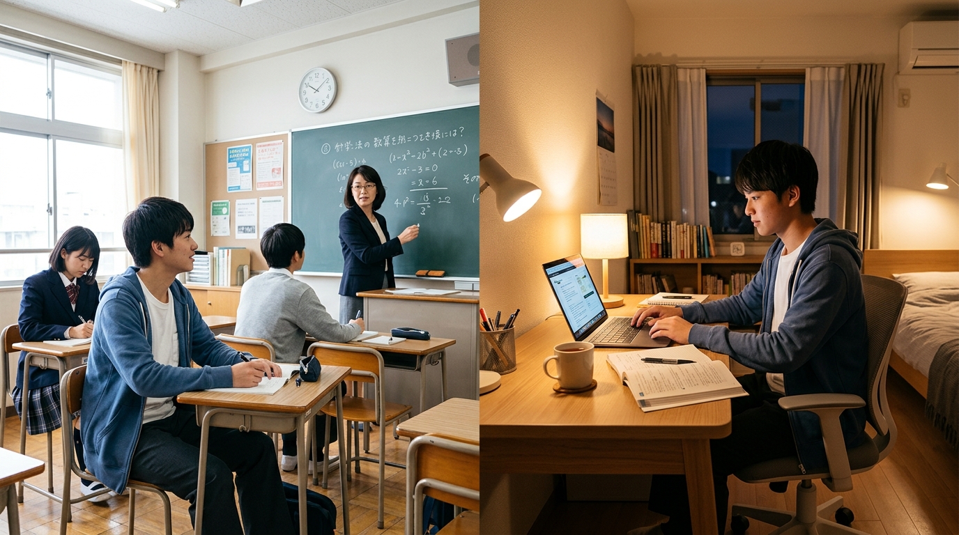 スクーリング日と在宅日で何が変わるか