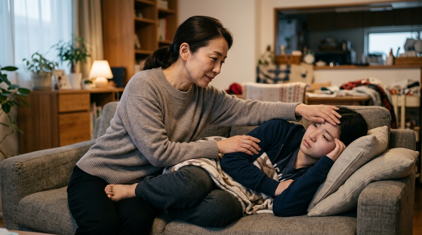 子供が高校のテスト前に体調が悪くなるときの親の対応